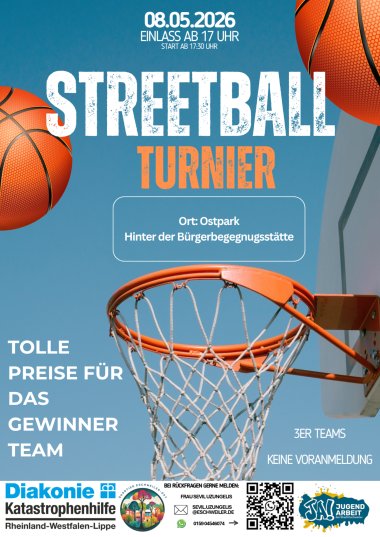 Colorful Modern Bold Basketball Tournament Poster - 1